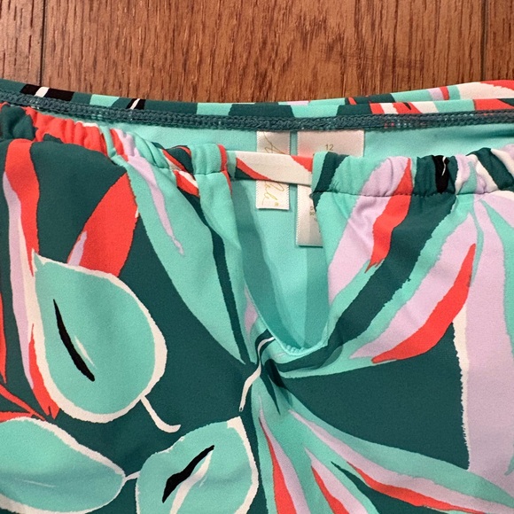 Anne Cole Tropical Blousen One-Piece Swimsuit - Palm Print Size 12 - Picture 9 of 9